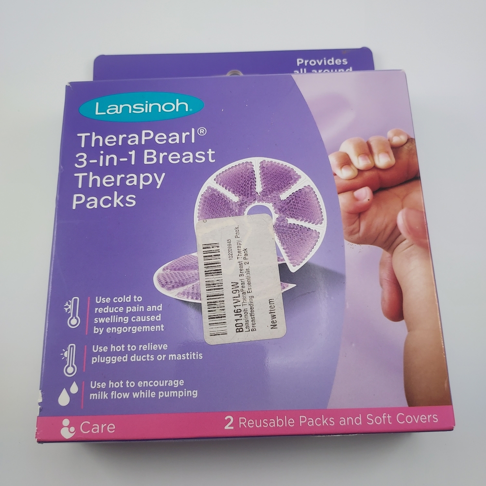 Women Lansinoh TheraPearl 3-in-1 Breast Discomfort Packs Baby Purple New NIB